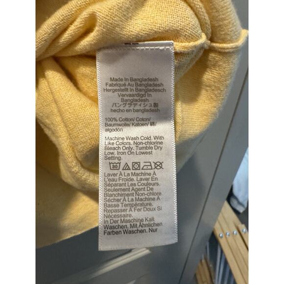 3 for $9 J. Crew Light Weight Teddie Sweater 100% Cotton Yellow M - Picture 2 of 5